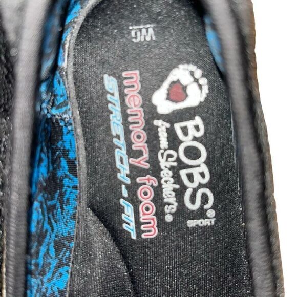 BOBS from Skechers black memory foam stretch fit mesh slippers 6 - Picture 5 of 6